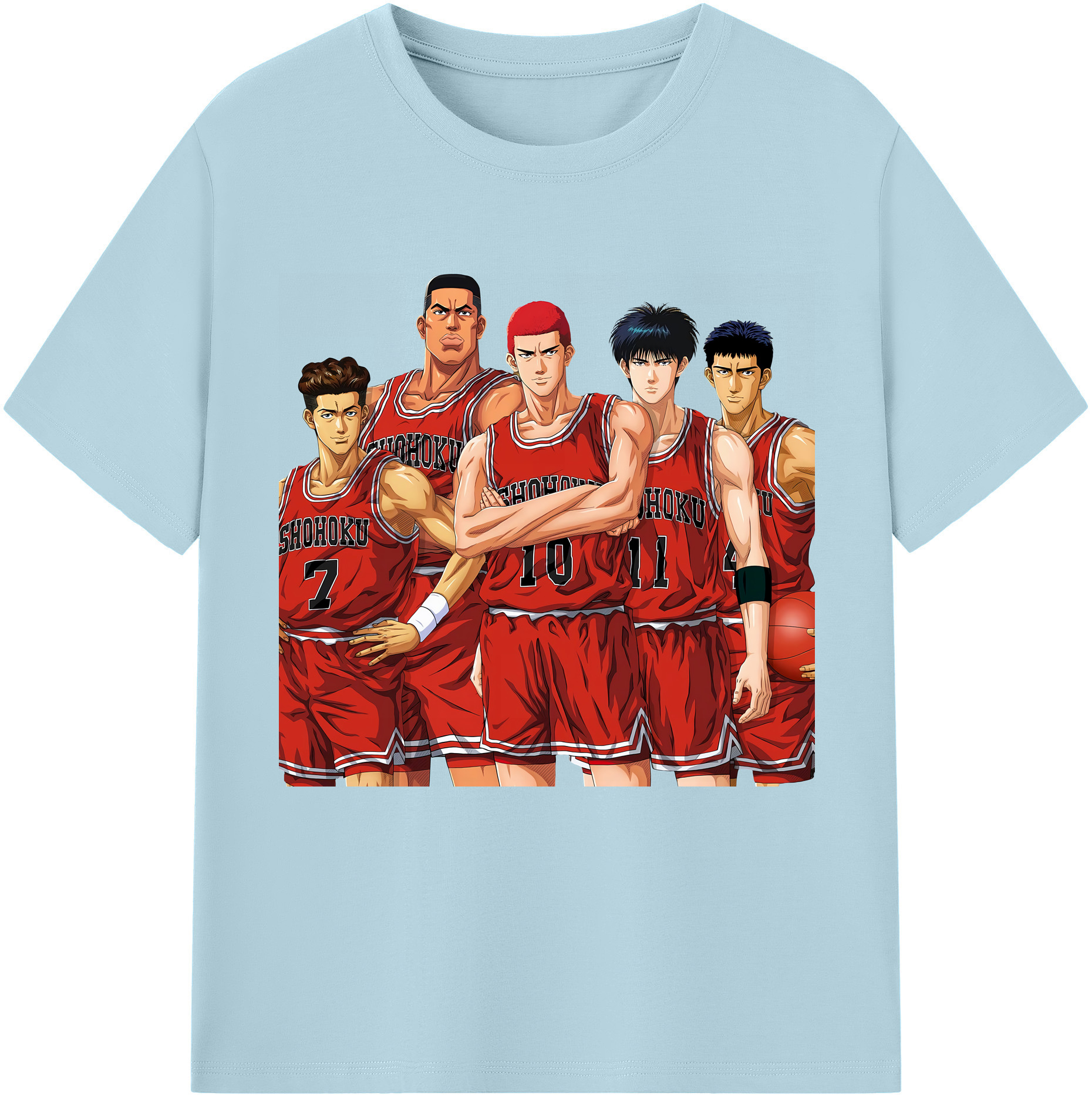 SLAM DUNK／スラムダンク 綿100％半袖Tシャツ（フロントプリント）